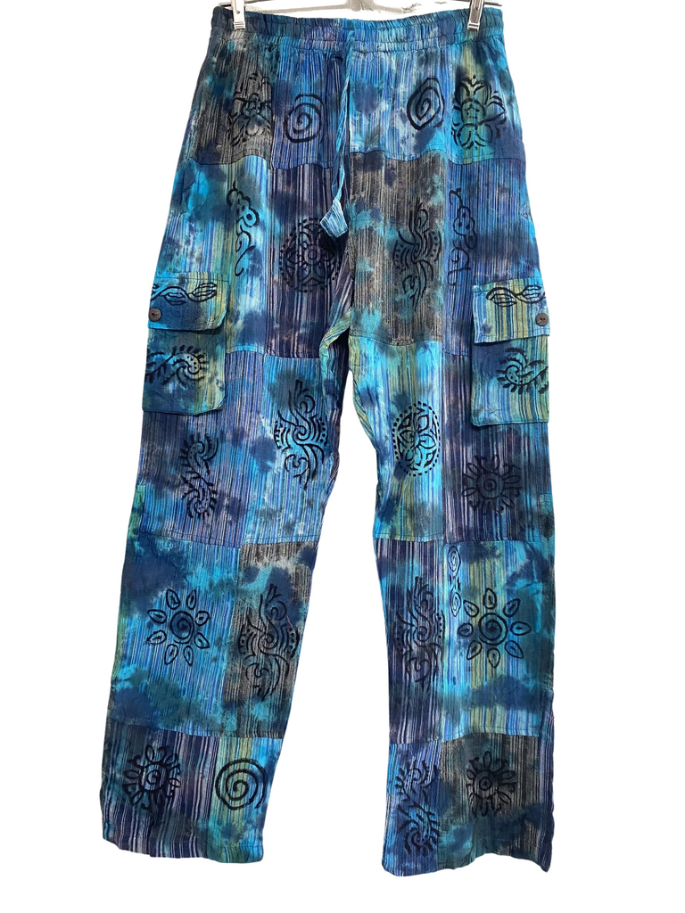 Tie Dyed cotton cargo pants