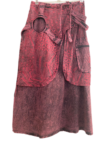 Long skirt with overlay