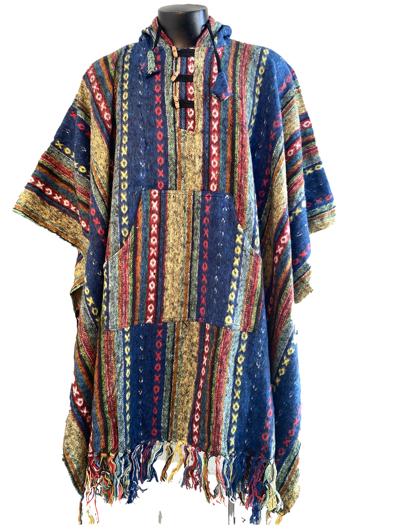 Poncho brushed Gheri cotton