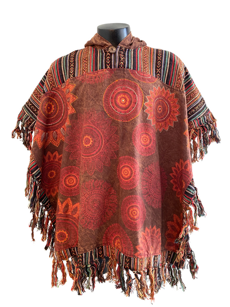 Poncho with embroidery