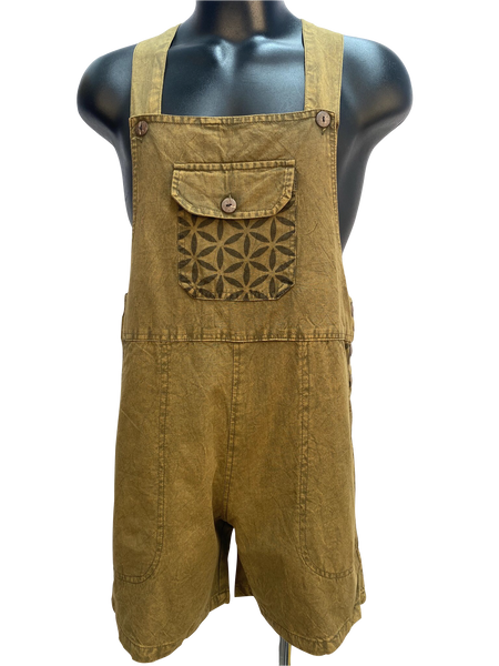 Short Stonewashed cotton overalls