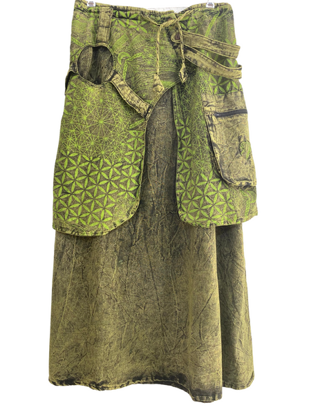 Long skirt with overlay