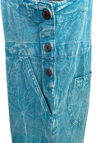 Short Stonewashed cotton overalls