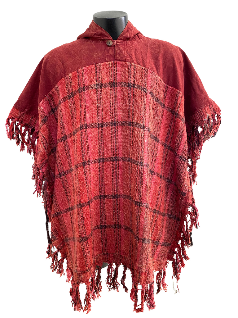 Jali Plaid Square Poncho