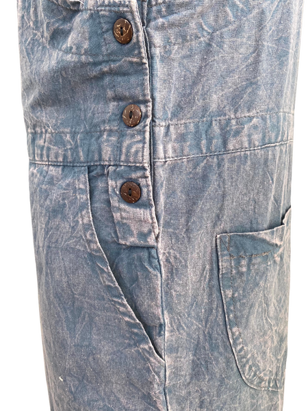 Short Stonewashed cotton overalls