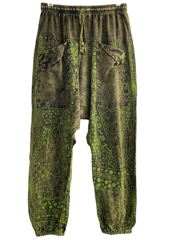 Cotton Zodiac/Web print Pants