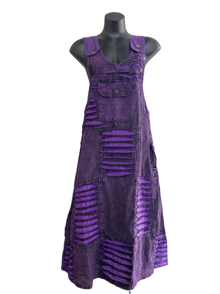 Long razor cut pinafore