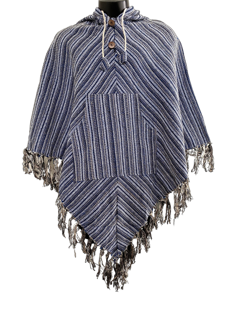 Striped diamond poncho
