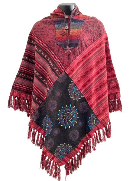 Diamond patch poncho