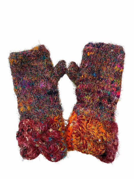 Hand warmers recycled silk