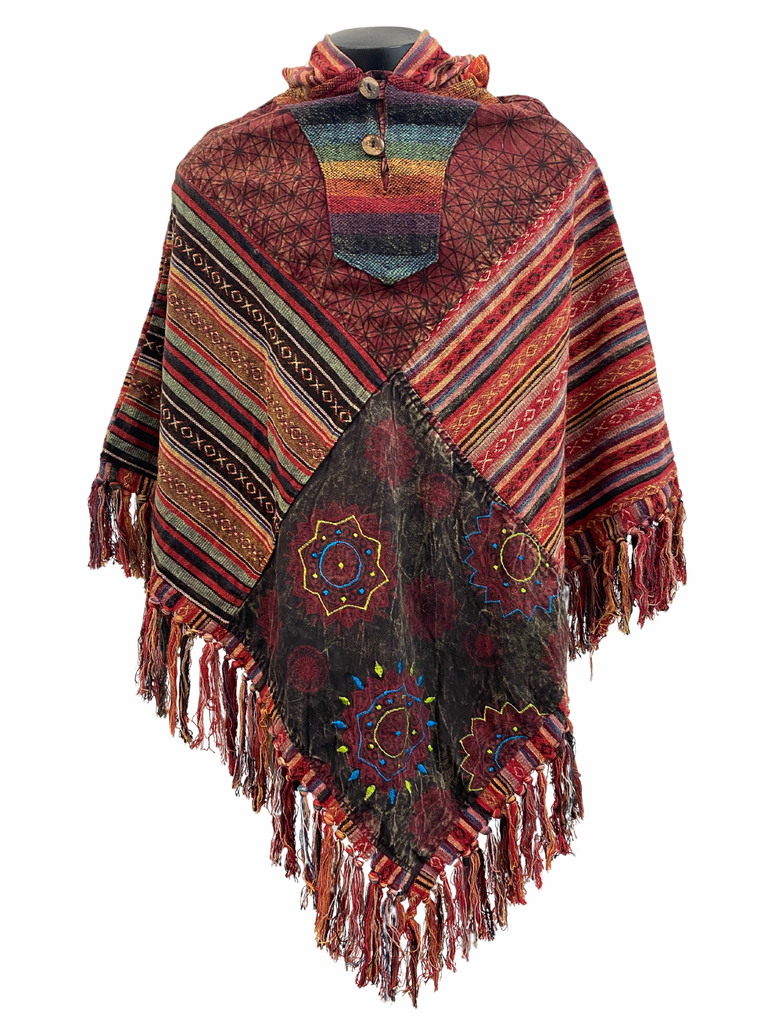 Diamond patch poncho