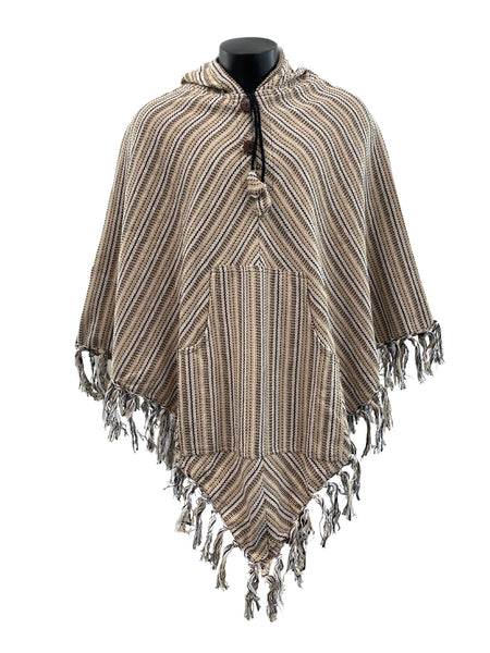 Striped diamond poncho