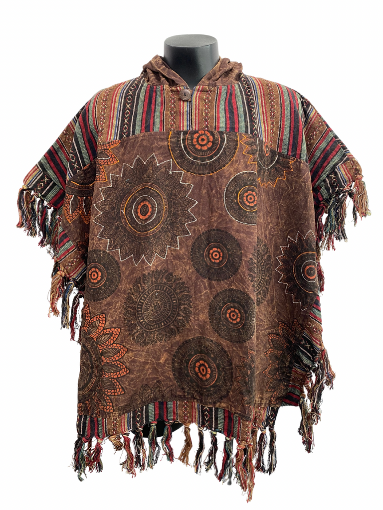 Poncho with embroidery