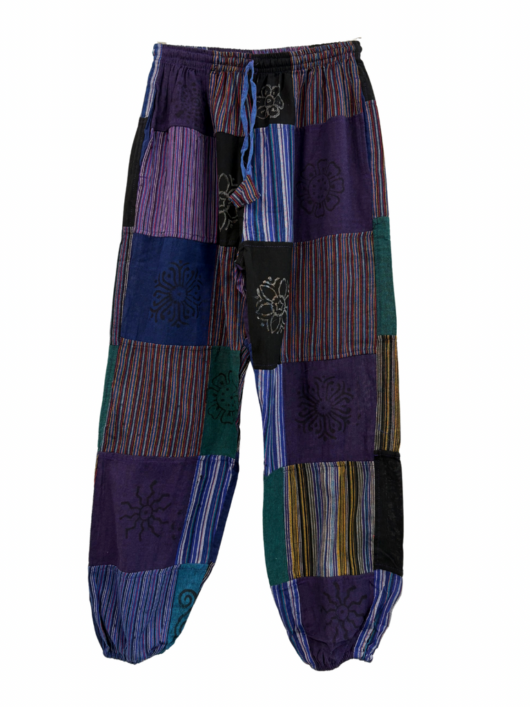 Patchwork harem pants Purple