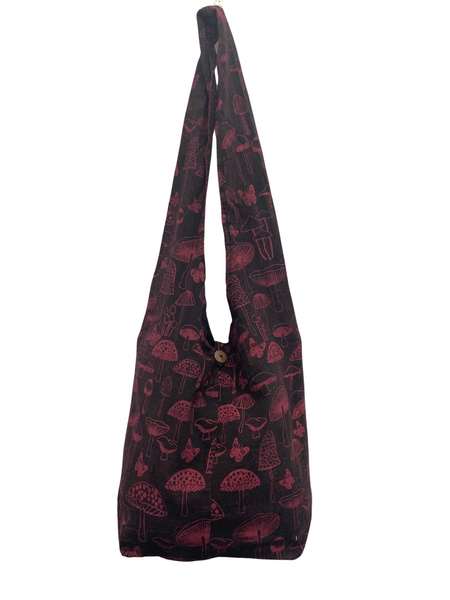 Stonewashed Mushroom print shoulder bag