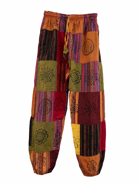 Patchwork harem pants Red