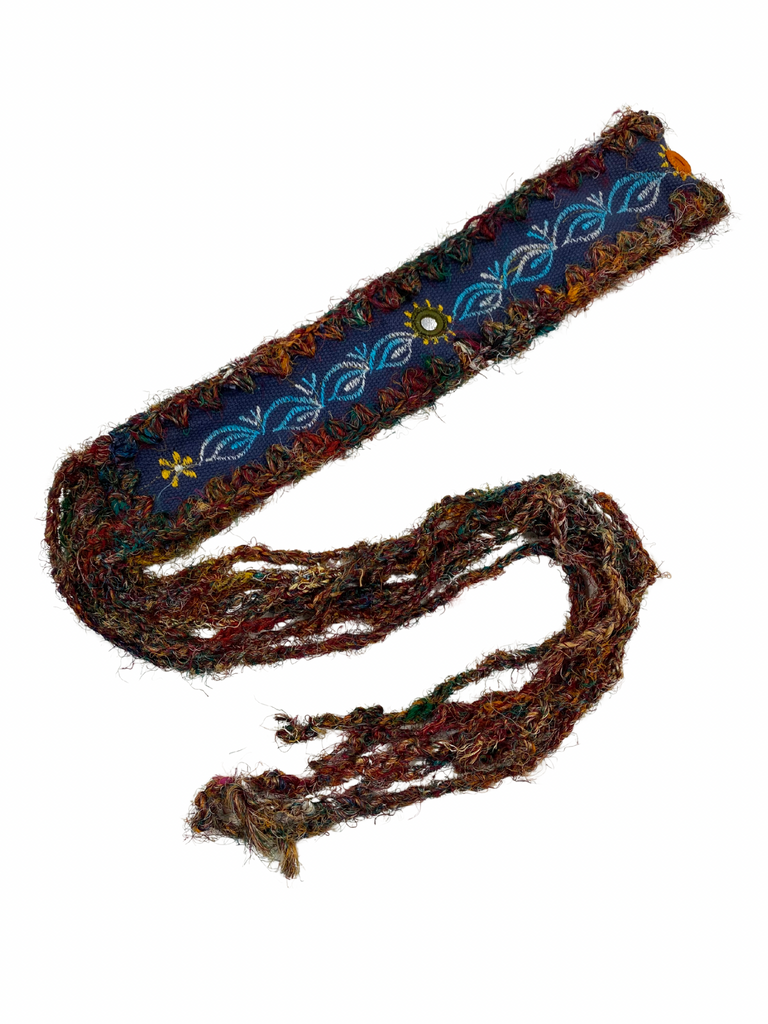 Cotton and recycled silk belt