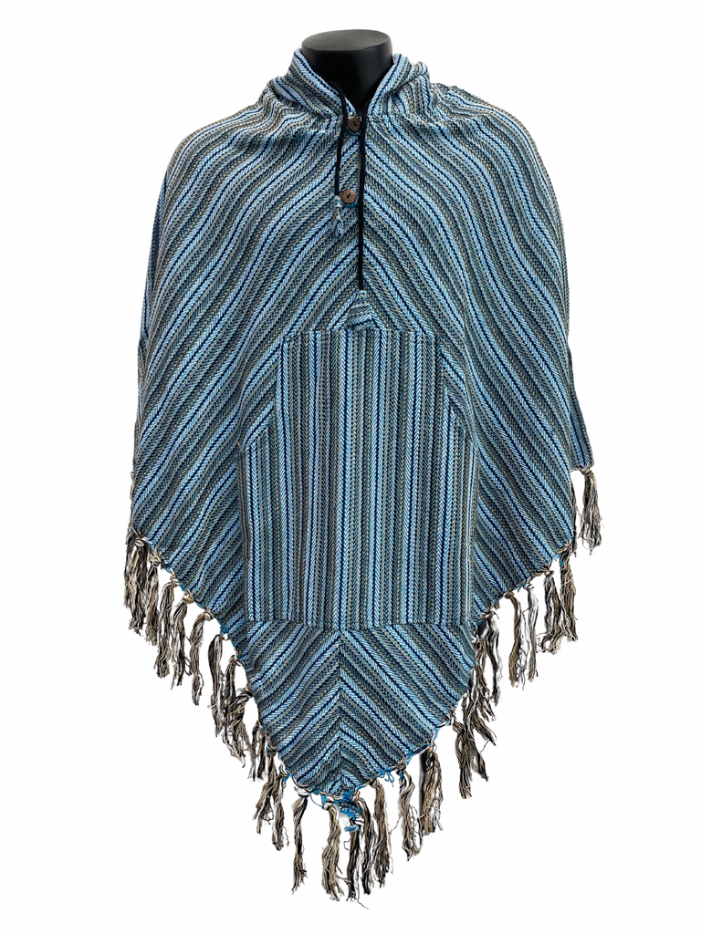 Striped diamond poncho