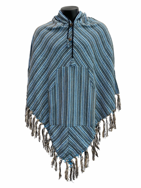 Striped diamond poncho