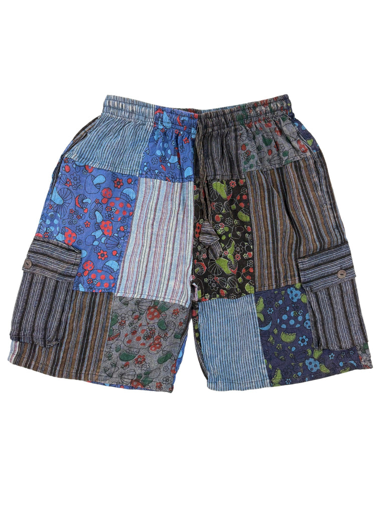 Mushroom Patchwork Shorts Charcoal
