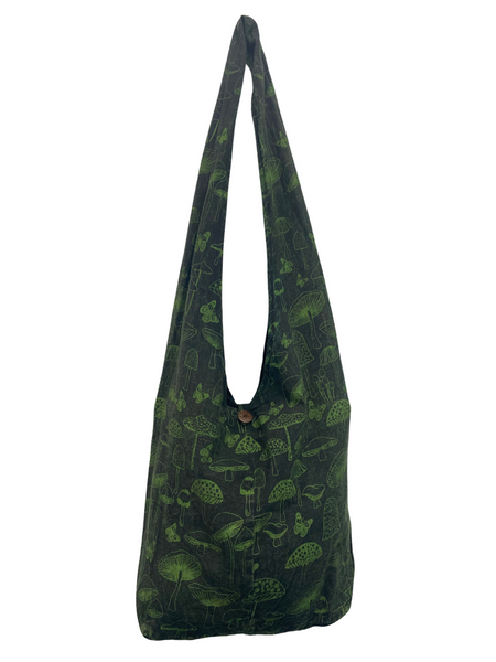 Stonewashed Mushroom print shoulder bag