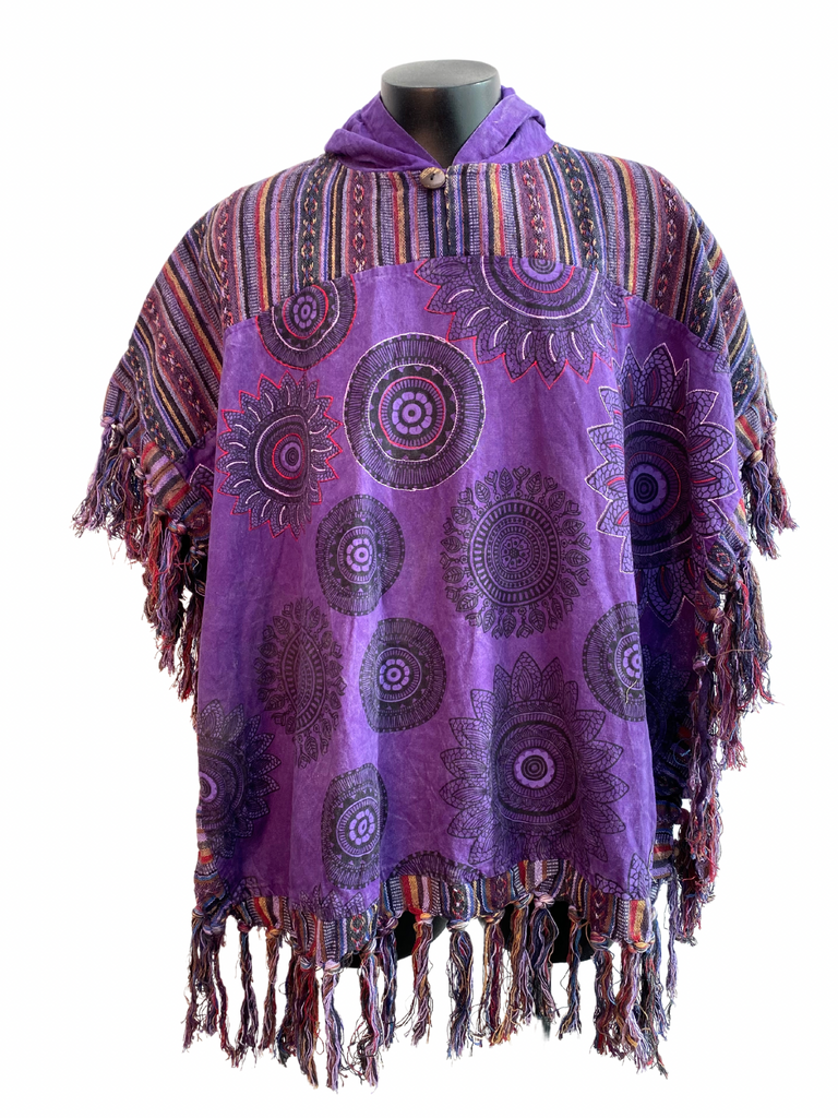 Poncho with embroidery