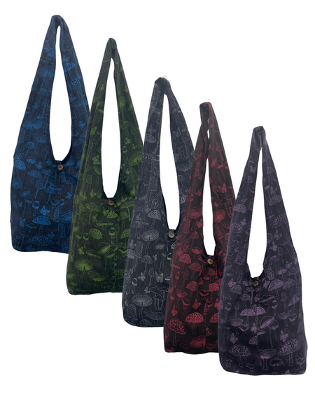 Stonewashed Mushroom print shoulder bag