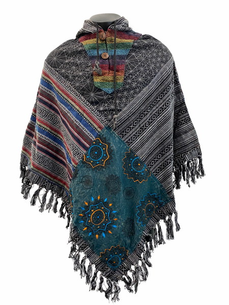 Diamond patch poncho