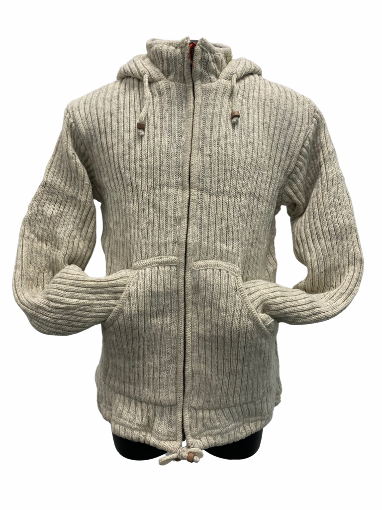 Knit Jacket Cream Ribbed