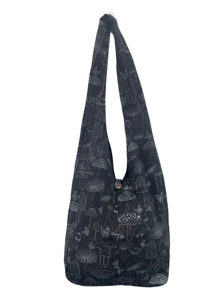 Stonewashed Mushroom print shoulder bag