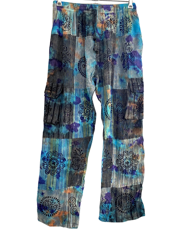 Tie Dyed cotton cargo pants