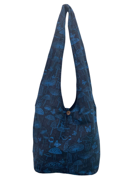 Stonewashed Mushroom print shoulder bag