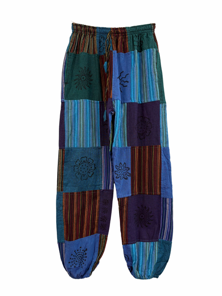 Patchwork harem pants Blue