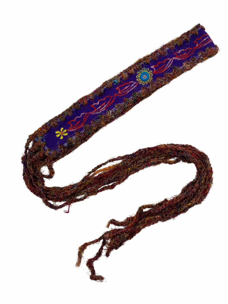 Cotton and recycled silk belt