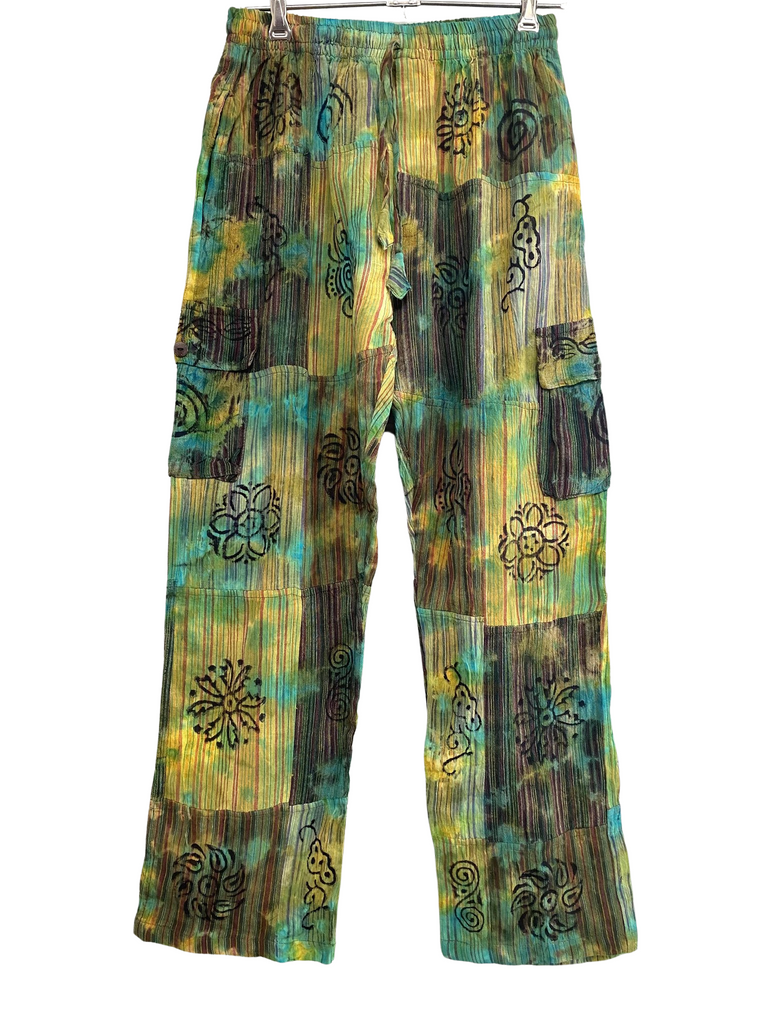 Tie Dyed cotton cargo pants