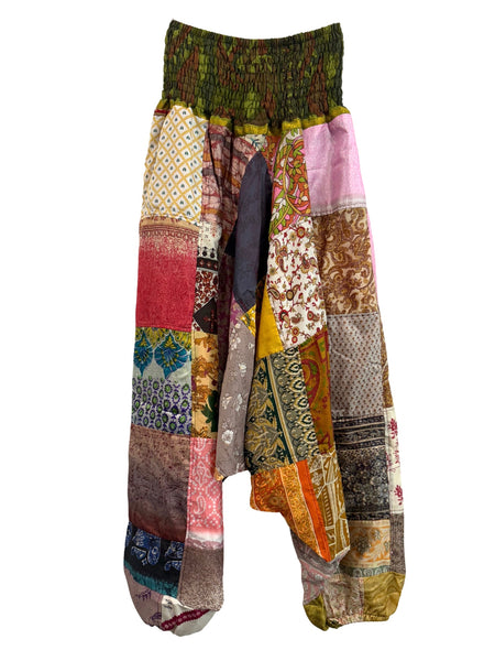 Recycled Silk Patchwork Happy Pants