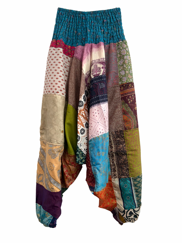 Recycled Silk Patchwork Happy Pants