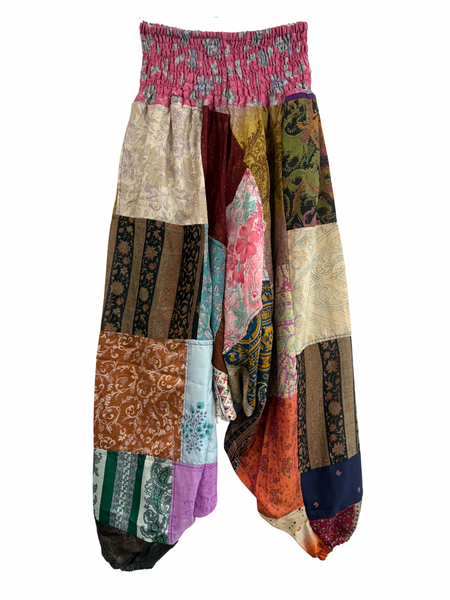 Recycled Silk Patchwork Happy Pants