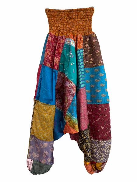 Recycled Silk Patchwork Happy Pants