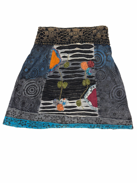 Short razor cut skirt Charcoal