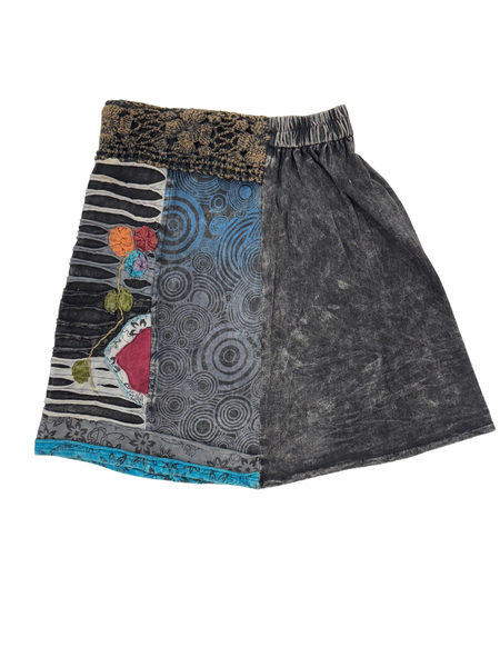 Short razor cut skirt Charcoal