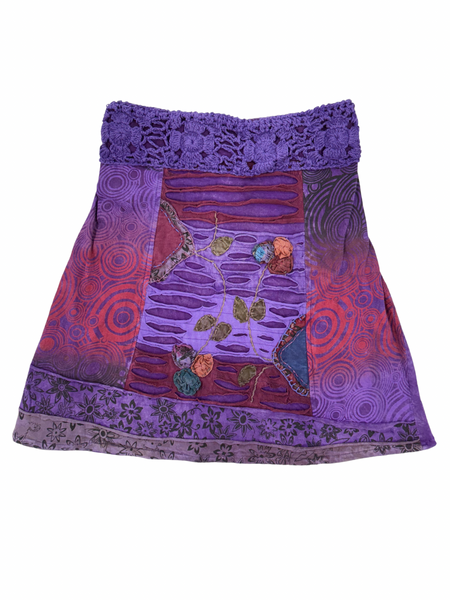 Short razor cut skirt Purple