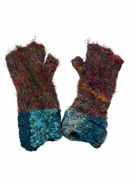 Hand warmers recycled silk