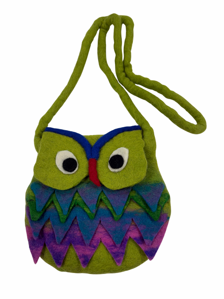 Felted wool owl bag