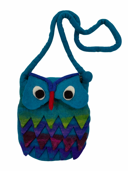 Felted wool owl bag