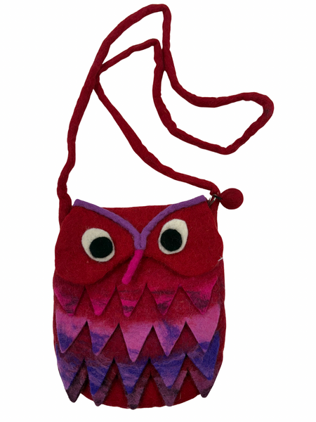 Felted wool owl bag