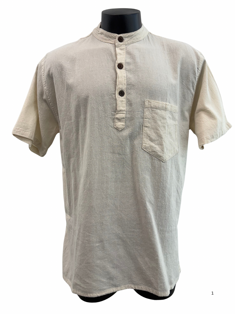 Cotton Short Sleeve Shirt Cream