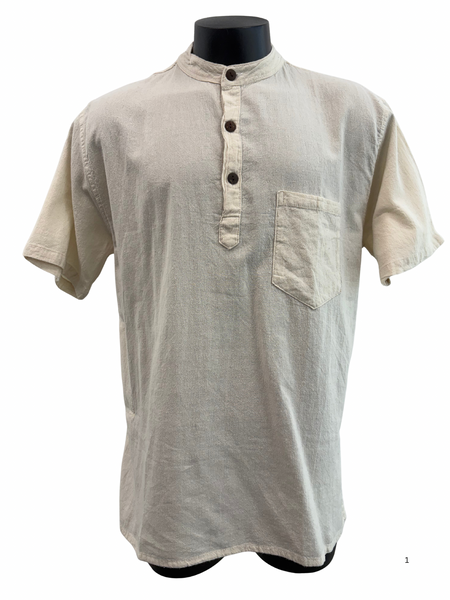 Cotton Short Sleeve Shirt Cream