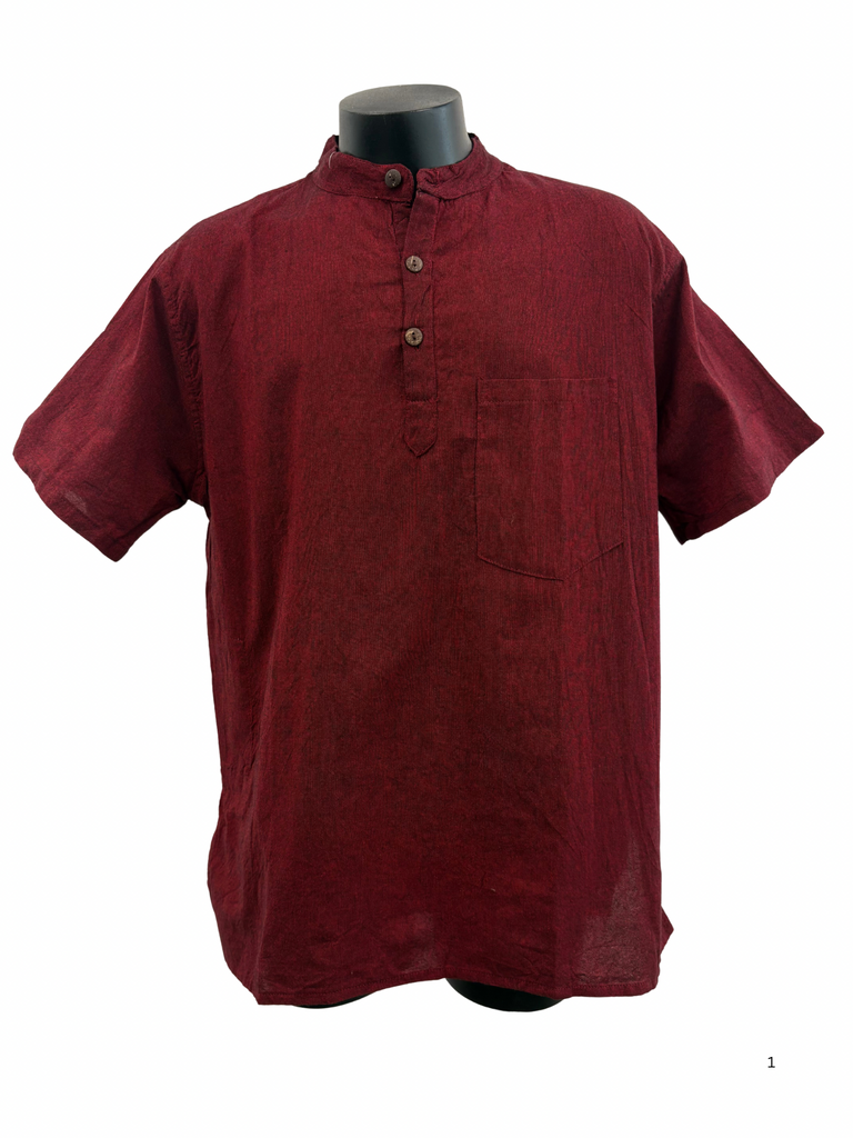 Cotton Short Sleeve Shirt Red