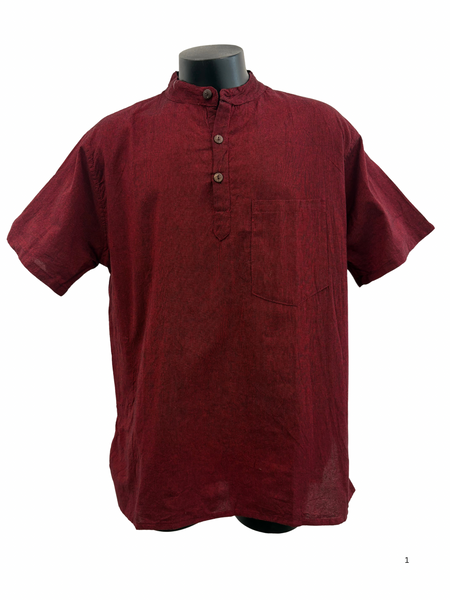 Cotton Short Sleeve Shirt Red